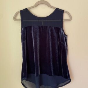 INC International Concepts Navy Velvet Tank Top